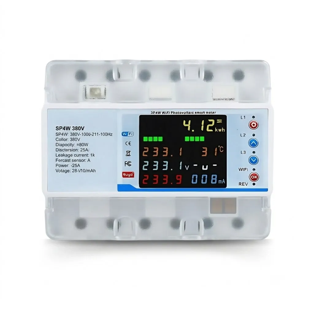 3-phase-smart-breaker-wifi-energy-meter-protection-tuya. 3 Phase Smart Breaker with WiFi energy metering, real-time power monitoring, overload protection, and Tuya Smart app control for industrial and commercial electrical systems.