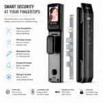 AI Face Recognition Smart Door Lock, 3D Hands-Free Entry - Image 2