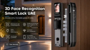 The 3D face recognition smart lock UAE uses advanced AI facial recognition technology to unlock your door instantly. With video intercom, mobile app access, and IP65 weatherproof protection, it combines security, convenience, and modern smart home integration for villas and apartments across the Emirates.