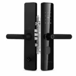 Fingerprint Door Lock MTY24 with key, keyless entry, Tuya app control, NFC card, keypad, and biometric fingerprint access for home and office security.