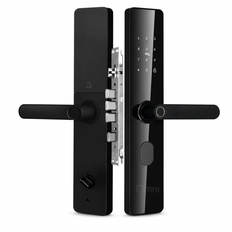 Fingerprint Door Lock MTY24 with key, keyless entry, Tuya app control, NFC card, keypad, and biometric fingerprint access for home and office security.
