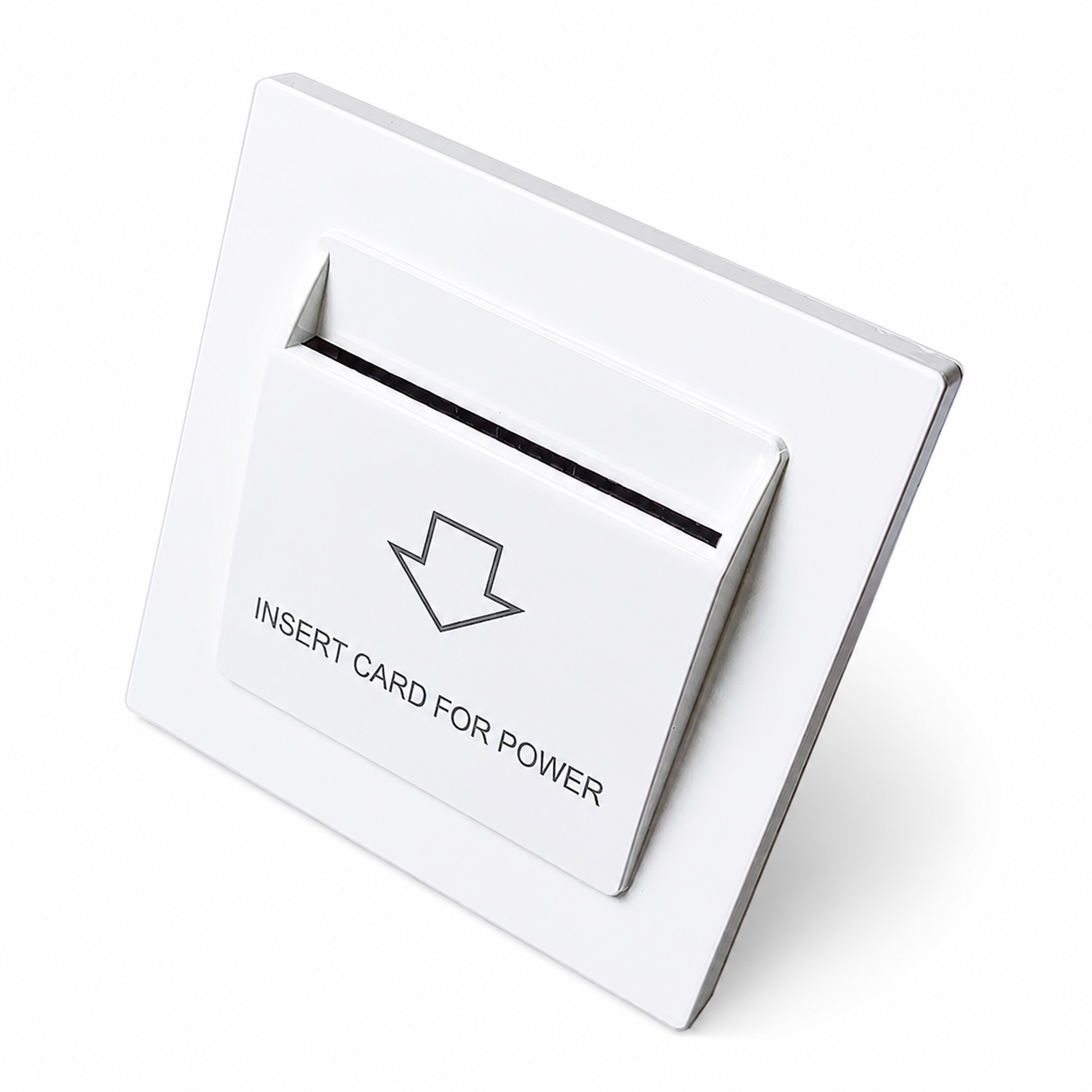 hotel-key-card-switch Maximize energy efficiency and streamline room power management with this Modern White Hotel Key Card Power Switch. Specifically engineered for hospitality environments, guesthouses, and smart home setups, this switch ensures that electricity is only active when a guest or resident is in the room. Featuring a clean, minimalist aesthetic, it blends seamlessly into any contemporary interior while serving as a highly functional tool to cut utility costs and prevent accidental electrical hazards.