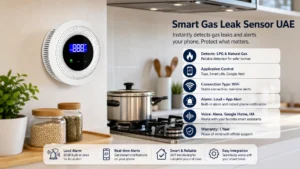 The smart gas leak sensor UAE is a WiFi-enabled detector that monitors for LPG, natural gas, and other combustible gases in your home or office. This Tuya-enabled device sends instant mobile alerts directly to your phone if dangerous gas levels are detected, giving you critical seconds to act and protect your family across the UAE and MENA region.