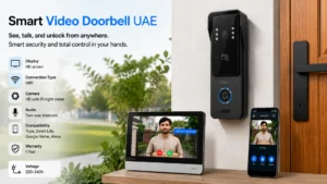 The smart video doorbell UAE is a 7-inch touchscreen intercom system that lets you see and speak to visitors from anywhere. With HD night vision, Tuya app control, and wired 4-wire connectivity, it offers secure video surveillance and instant mobile alerts for your home or office.