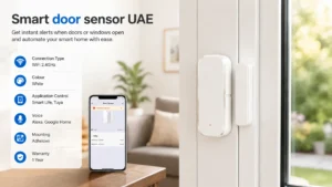 The smart door sensor UAE is a wireless contact detector designed to monitor doors and windows across villas, apartments, and commercial spaces in the UAE. This Tuya-enabled WiFi sensor sends instant mobile alerts whenever a door or window is opened, integrating seamlessly with smart-home systems and security automation to keep you informed, whether you are at home or away across the MENA region.
